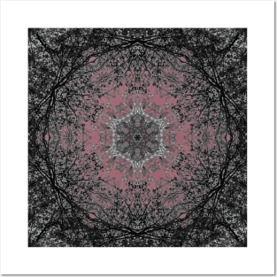 Back and Pink Stylish Textile Pattern Posters and Art